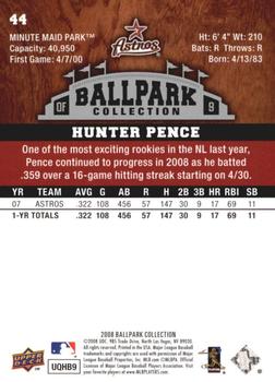 2008 Upper Deck Ballpark Collection #44 Hunter Pence Back
