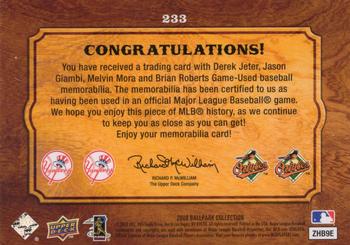 2008 Upper Deck Ballpark Collection #233 Derek Jeter / Jason Giambi / Melvin Mora / Brian Roberts Back