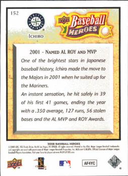2008 Upper Deck Baseball Heroes #152 Ichiro Back