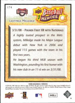 2008 Upper Deck Baseball Heroes #174 Lastings Milledge Back