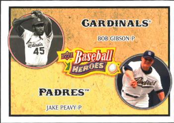 2008 Upper Deck Baseball Heroes #184 Bob Gibson / Jake Peavy Front