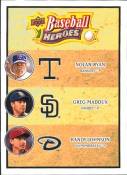 2008 Upper Deck Baseball Heroes #193 Nolan Ryan / Greg Maddux / Randy Johnson Front
