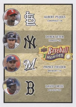 2008 Upper Deck Baseball Heroes #200 Albert Pujols / Derek Jeter / Prince Fielder / David Ortiz Front