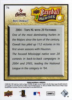 2008 Upper Deck Baseball Heroes #76 Roy Oswalt Back