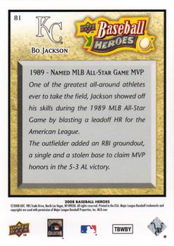 2008 Upper Deck Baseball Heroes #81 Bo Jackson Back
