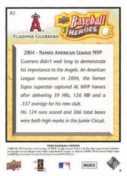 2008 Upper Deck Baseball Heroes #82 Vladimir Guerrero Back