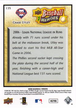 2008 Upper Deck Baseball Heroes #135 Chase Utley Back