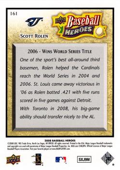 2008 Upper Deck Baseball Heroes #161 Scott Rolen Back