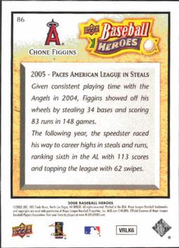 2008 Upper Deck Baseball Heroes #86 Chone Figgins Back