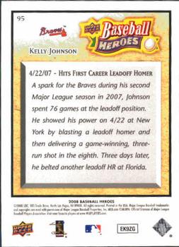 2008 Upper Deck Baseball Heroes #95 Kelly Johnson Back