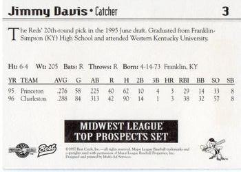 1997 Best Midwest League Top Prospects #3 Jimmy Davis Back