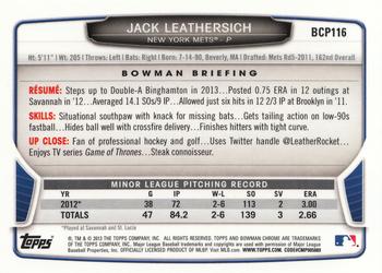2013 Bowman Chrome - Prospects #BCP116 Jack Leathersich Back