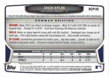 2013 Bowman Chrome - Prospects #BCP135 Zach Eflin Back