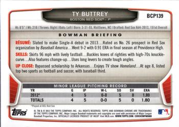 2013 Bowman Chrome - Prospects #BCP139 Ty Buttrey Back