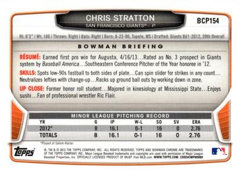 2013 Bowman Chrome - Prospects #BCP154 Chris Stratton Back