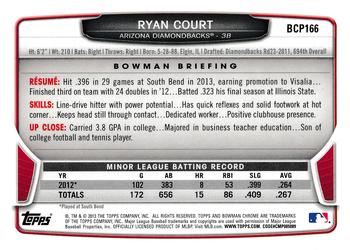2013 Bowman Chrome - Prospects #BCP166 Ryan Court Back
