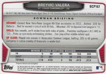 2013 Bowman Chrome - Prospects #BCP167 Breyvic Valera Back