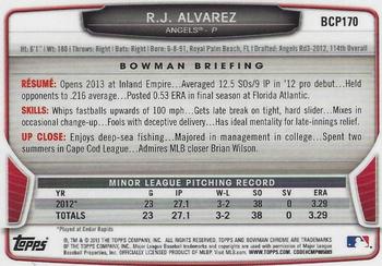 2013 Bowman Chrome - Prospects #BCP170 R.J. Alvarez Back