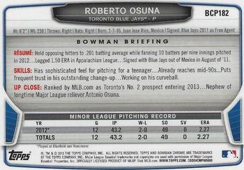 2013 Bowman Chrome - Prospects #BCP182 Roberto Osuna Back
