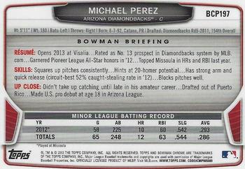 2013 Bowman Chrome - Prospects #BCP197 Michael Perez Back