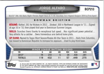 2013 Bowman Chrome - Prospects #BCP213 Jorge Alfaro Back