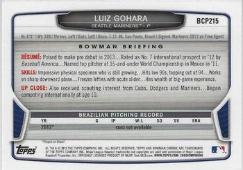 2013 Bowman Chrome - Prospects #BCP215 Luiz Gohara Back
