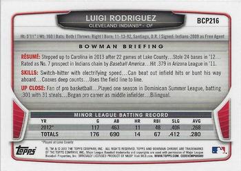 2013 Bowman Chrome - Prospects #BCP216 Luigi Rodriguez Back