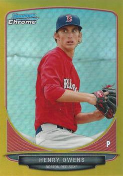 2013 Bowman Chrome - Prospects Gold Refractors #BCP150 Henry Owens Front