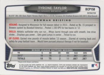 2013 Bowman Chrome - Prospects Refractors #BCP158 Tyrone Taylor Back