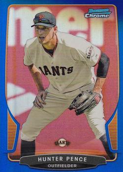 2013 Bowman Chrome - Blue Refractors #158 Hunter Pence Front