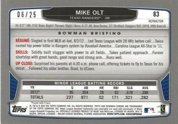 2013 Bowman Chrome - Orange Refractors #83 Mike Olt Back