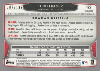 2013 Bowman Chrome - Purple Refractors #127 Todd Frazier Back