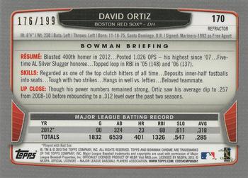 2013 Bowman Chrome - Purple Refractors #170 David Ortiz Back
