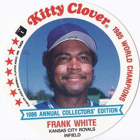 1986 Kitty Clover Kansas City Royals Discs #13 Frank White Front