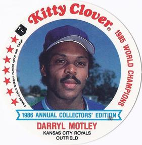 1986 Kitty Clover Kansas City Royals Discs #14 Darryl Motley Front