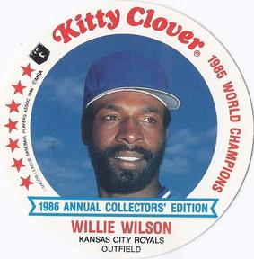 1986 Kitty Clover Kansas City Royals Discs #15 Willie Wilson Front