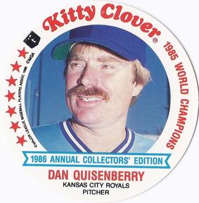 1986 Kitty Clover Kansas City Royals Discs #8 Dan Quisenberry Front