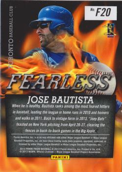 2013 Panini Prizm - Fearless #F20 Jose Bautista Back