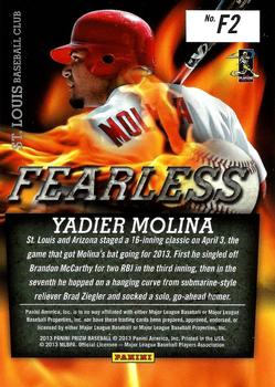 2013 Panini Prizm - Fearless #F2 Yadier Molina Back