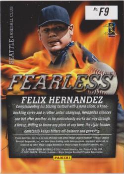 2013 Panini Prizm - Fearless #F9 Felix Hernandez Back