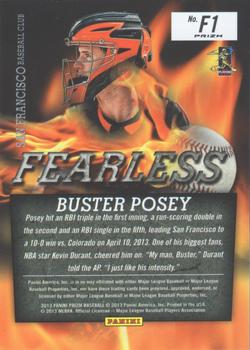 2013 Panini Prizm - Fearless Prizms #F1 Buster Posey Back