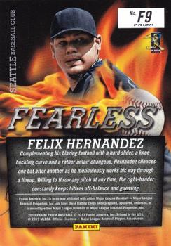 2013 Panini Prizm - Fearless Prizms #F9 Felix Hernandez Back