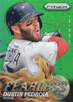 2013 Panini Prizm - Fearless Prizms Green #F14 Dustin Pedroia Front