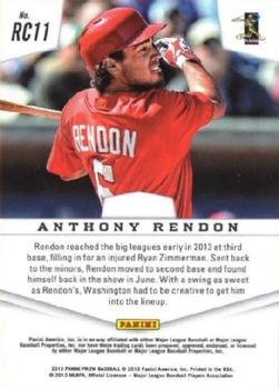2013 Panini Prizm - Rookie Challengers #RC11 Anthony Rendon Back