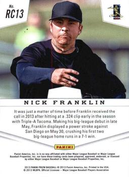 2013 Panini Prizm - Rookie Challengers #RC13 Nick Franklin Back
