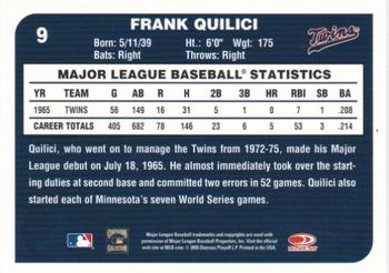 2005 Donruss Minnesota Twins 1965 American League Champions #9 Frank Quilici Back
