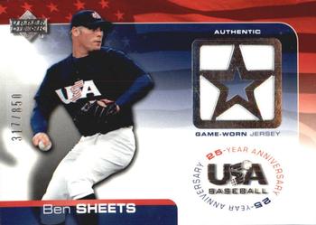 2004 Upper Deck USA 25th Anniversary - Game Jersey #GU-BS Ben Sheets Front