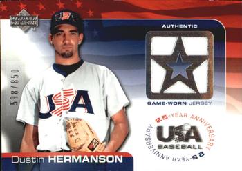 2004 Upper Deck USA 25th Anniversary - Game Jersey #GU-DH Dustin Hermanson Front