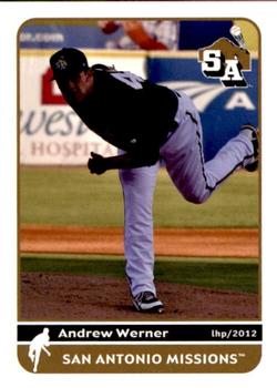 2012 Grandstand San Antonio Missions #14 Andrew Werner Front