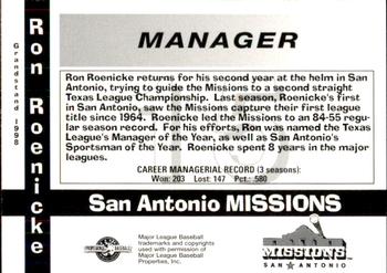 1998 Grandstand San Antonio Missions #2 Ron Roenicke Back